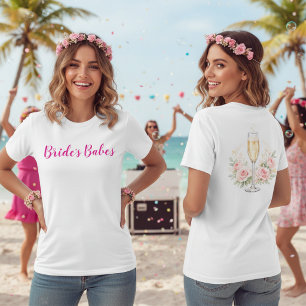 Brudens tjejer Rosa champagne möhippa T Shirt
