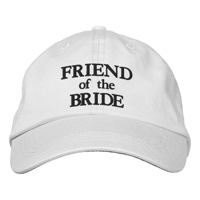 Brudens vän svart anpassad elegant bröllop broderad keps (Framsida)