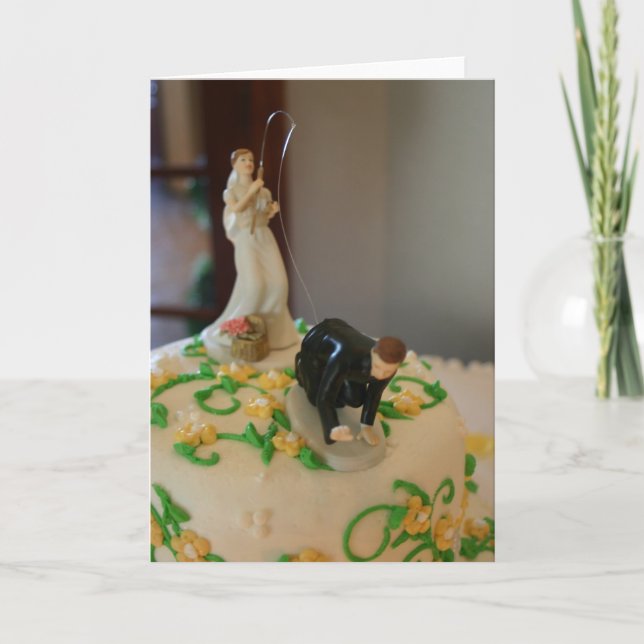 Brudfiske för unikt bröllopkort för brudgum kort (Framsida)