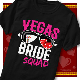 Brudgäng Vegas Sängkammarbrud Casino Solglasögon T Shirt