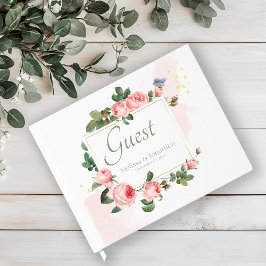 Brudgästbok med rosor i rosa nyans gästböcker