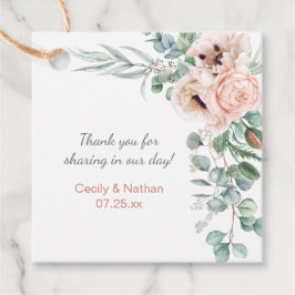 Brudgåva i Rosa Elfenbensfärgade Vallmo Peonior Gåvor Etiketter