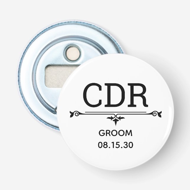 Brudgommens initialer flasköppnare (Framsidan)