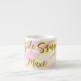 Brudgrupp gyllene pastell rosa färgglitter br espressomugg