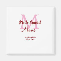 Brudgrupp lägg till namn monogram brudtärna rosa d