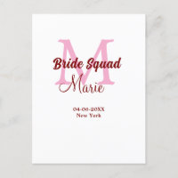 Brudgrupp lägg till namn monogram brudtärna rosa d