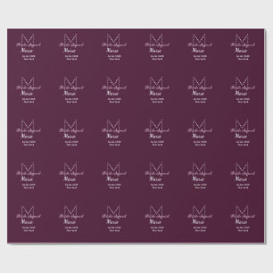 Brudgrupp lägg till namnmonogram brudtärna mauve presentpapper