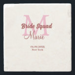 Brudgrupp lägg till namnmonogram brudtärna rosa da stenunderlägg<br><div class="desc">vacker design</div>