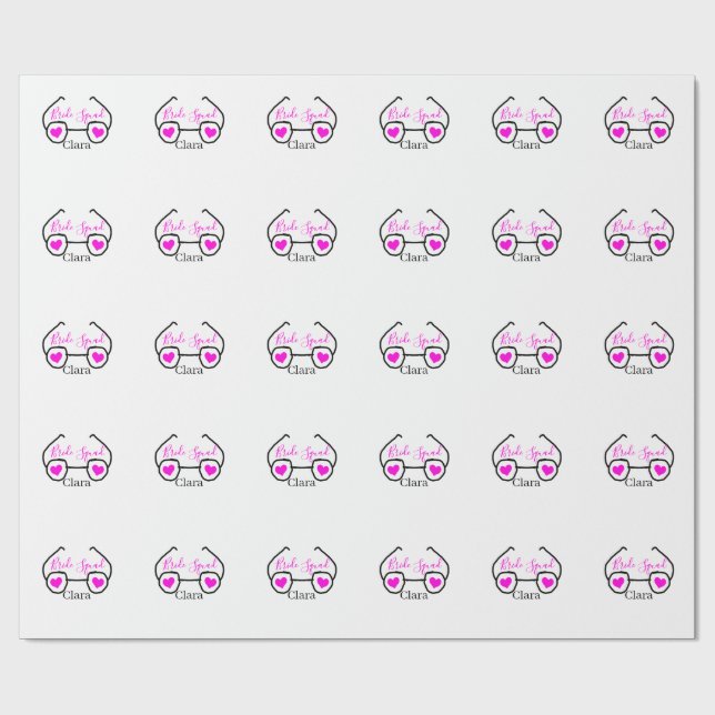 Brudgrupp rosa svarta googles hjärta brudtjänstefl presentpapper (Platt)