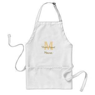 Brudgruppen monogram gyllene bröllopsdusch enkel förkläde