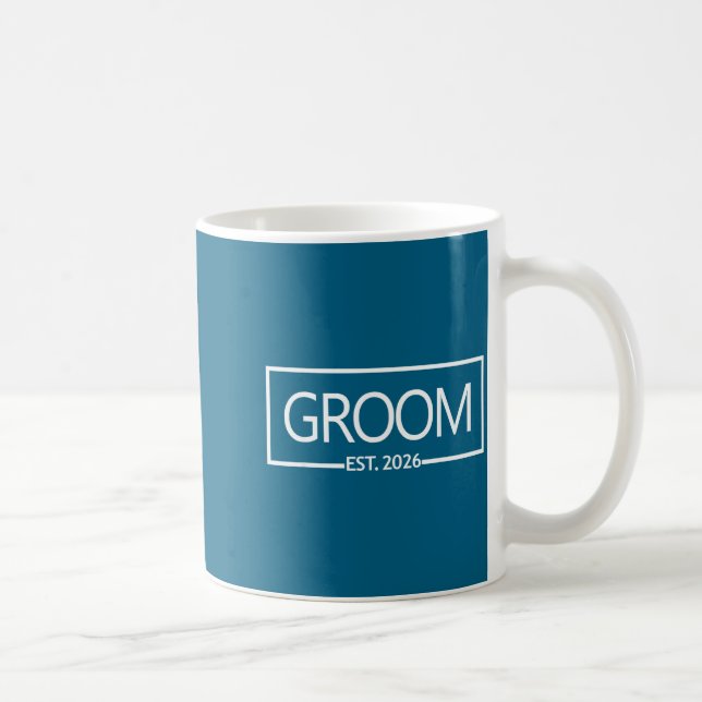 Brudgum är 2026 framtida make bröllop ungkarl kaffemugg (Höger)