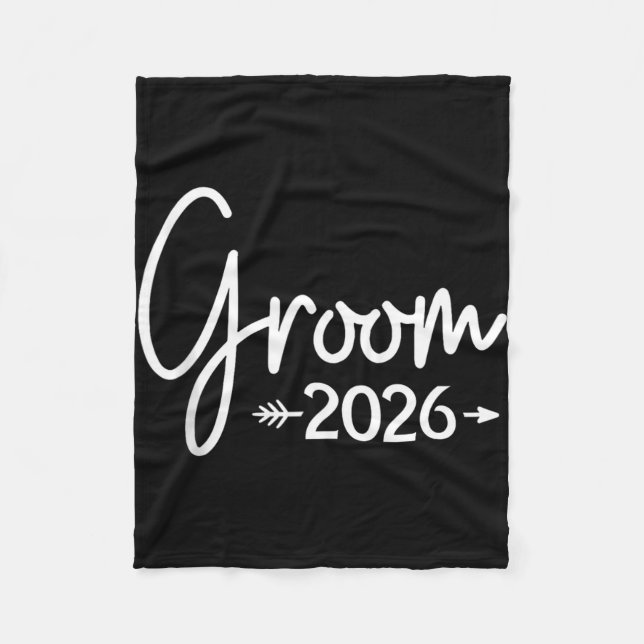 Brudgum är 2026 gift bröllop brudparti fleecefilt (Framsidan)