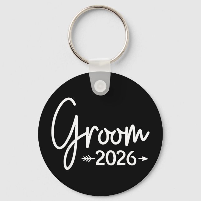 Brudgum är 2026 gift bröllop brudparti nyckelring (Framsida)