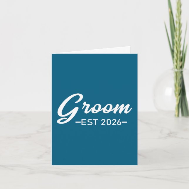 Brudgum är 2026 herr make gift bröllop fest kort (Framsida)