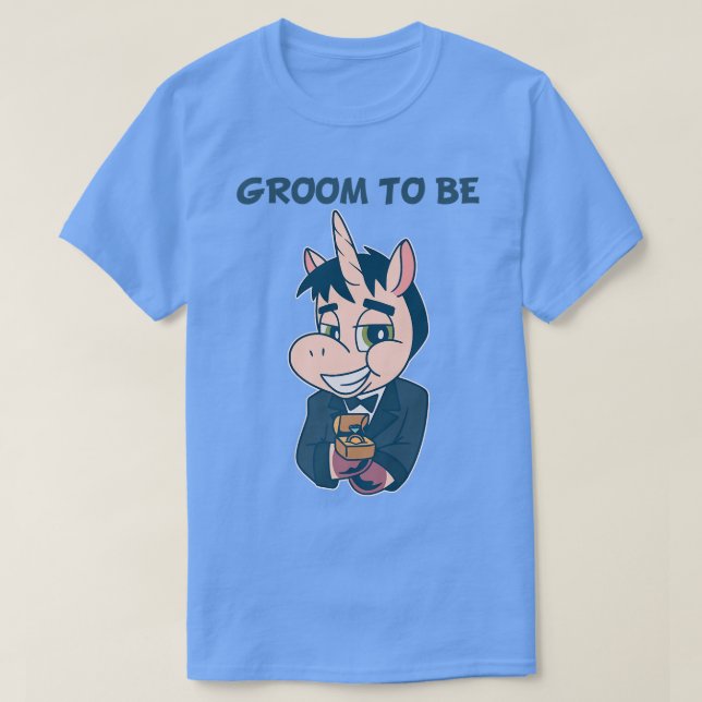 Brudgum Att Vara Enhörning Bröllop Brudgum Sällska T Shirt (Design framsida)