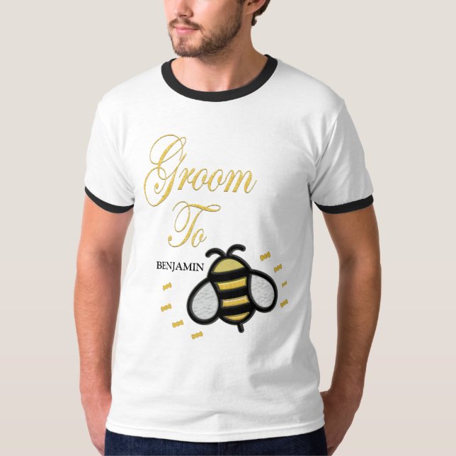 Brudgum Att Vara Sällbrudsgille Personalisera T Shirt (Framsida)