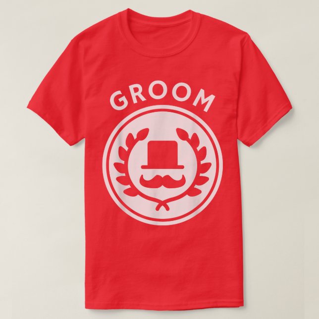 Brudgum BadgeSjungkarl, Bröllop eller Nygift  T Shirt (Design framsida)