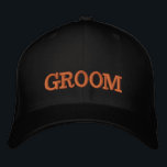 Brudgum broderad basebollmössa guld/svart keps<br><div class="desc">Broderade mössor: Klassisk gyllene/svart modebasebollmössa med texten "BRUDGUM" för svensexa, bröllop, kostymfest eller uteliv</div>