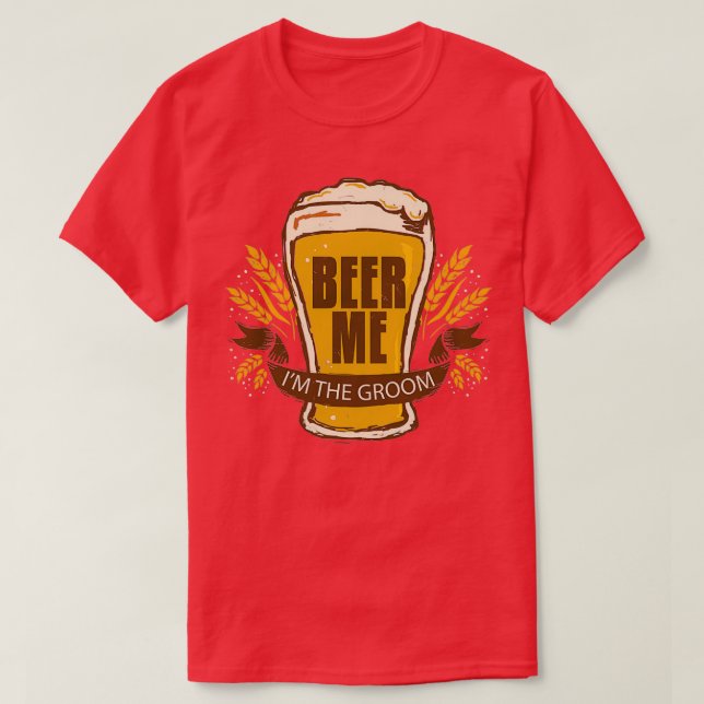 Brudgum Bröllop Sängkammare Party Rollig Öl Mig Ix T Shirt (Design framsida)
