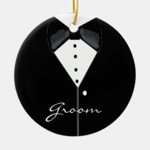 Brudgum Bröllop Tuxedo Julgransprydnad Keramik