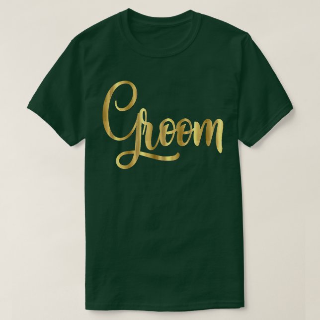 Brudgum  Bröllopsfest Brud Manus Pojkkarl  T Shirt (Design framsida)