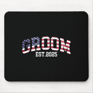 Brudgum Brud Est. 2025 USA Flag Nygifta Par Musmatta