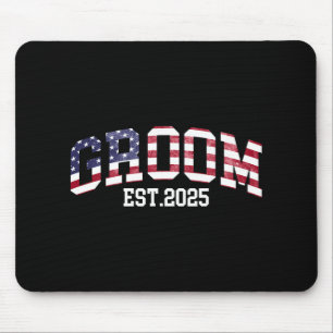 Brudgum Brud Est. 2025 USA Flag Nygifta Par Musmatta
