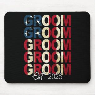 Brudgum Brud Est. 2025 USA Flagga Nygifta Par Musmatta