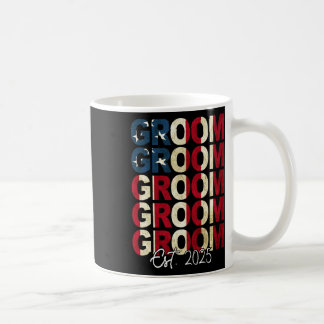 Brudgum Brud Est. 2025 USA:s flag Nygifta par Kaffemugg