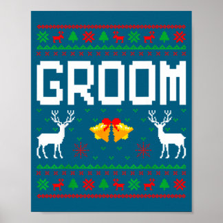 Brudgum brud nygift par ful jultröja poster