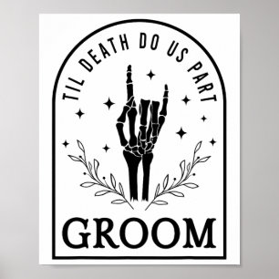 Brudgum Brud Skelett Gotisk Halloween Förlovning D Poster