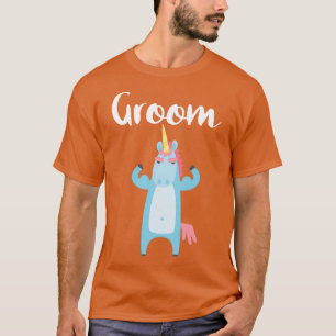 Brudgum Enhörning Rolig Outfit Sängkammarparty Brö T Shirt
