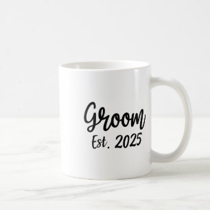 Brudgum Est. 2025 Herrars bröllopsförlovningsfest  Kaffemugg