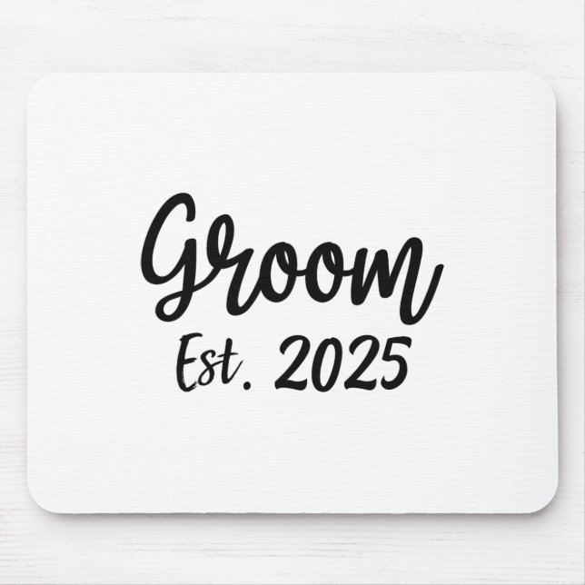 Brudgum Est. 2025 Mäns bröllop engagemang fest Bru Musmatta (Framsidan)