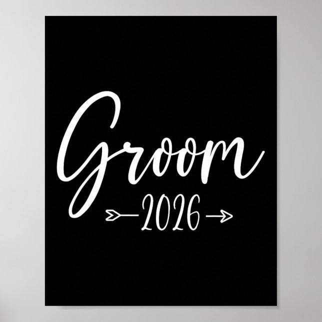 Brudgum Est 2026 Gift Bröllop Förlovningsfest Hu Poster (Framsidan)