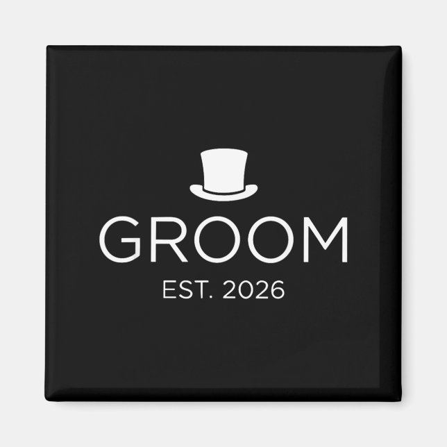 Brudgum Est 2026 Herr Make Man Nygift Bröllopsfest Magnet (Framsidan)