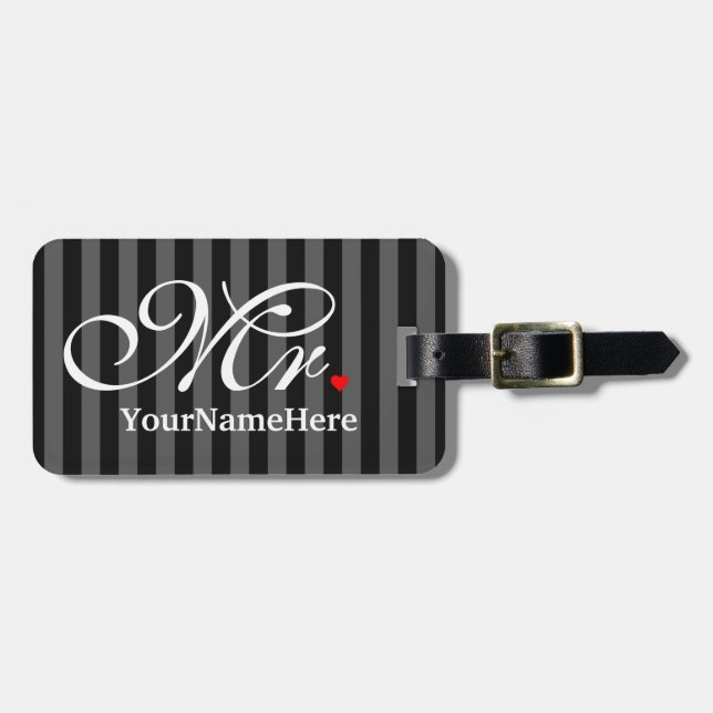 Brudgum för personligHerr make som hans hennes Bagagebricka (Horisontell Framsida)