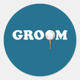 Brudgum golfboll golfare män ungkarl rolig fest runt klistermärke