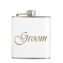 Brudgum, guldskrift elegant chic vit