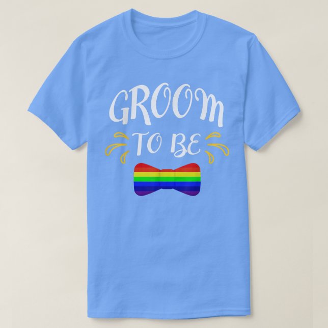 Brudgum HBTQ Homosex Bröllop Svästinglejd  T Shirt (Design framsida)