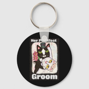Brudgum Keychain för kattbröllopdans Nyckelring