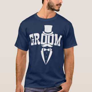 Brudgum Mustasch Hatt Bröllop Sängkammare Party Ma T Shirt