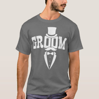 Brudgum Mustasch Hatt Bröllop Sängkammarparty Make T Shirt