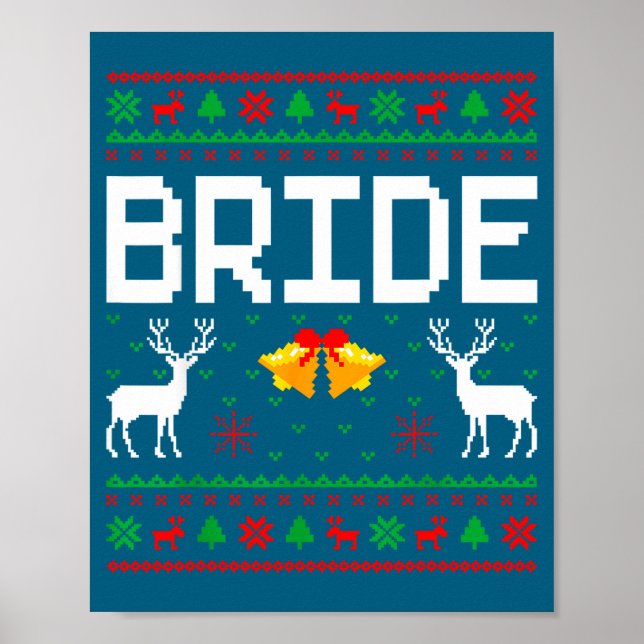 Brudgum nygift par ful jultröja  poster (Framsidan)