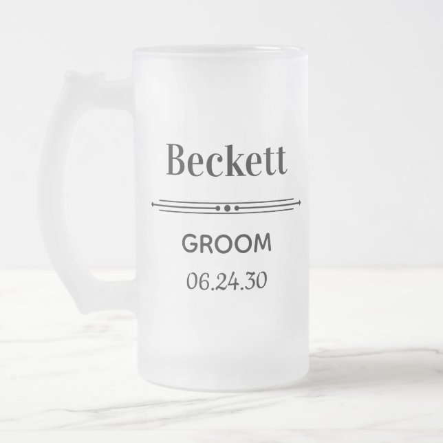 Brudgum Personlig Frostad Glas Ölmugg Frostat Ölglas (Vänster)