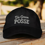 Brudgum Posse Modern Enkel Typografi Bröllop Broderad Keps<br><div class="desc">Brudgum Posse enkel typografi.</div>