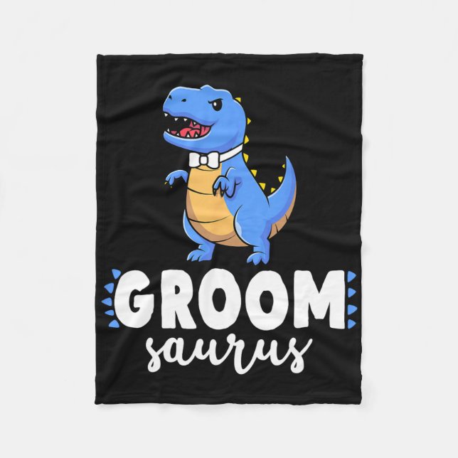 Brudgum Saurus Dinosaur Förlovning Bröllop Par M Fleecefilt (Framsidan)
