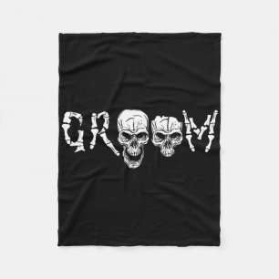 Brudgum - Skelettdödskalle Halloween Bröllop Sängk Fleecefilt