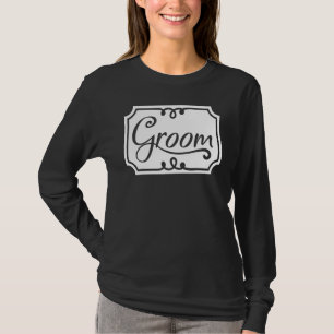 Brudgum Söt Bröllop Matchande Nygifta Ungkarl Par T Shirt