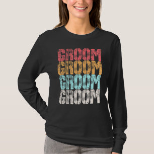 Brudgum Söt Retro Förlovning Bröllop Svärmannafest T Shirt